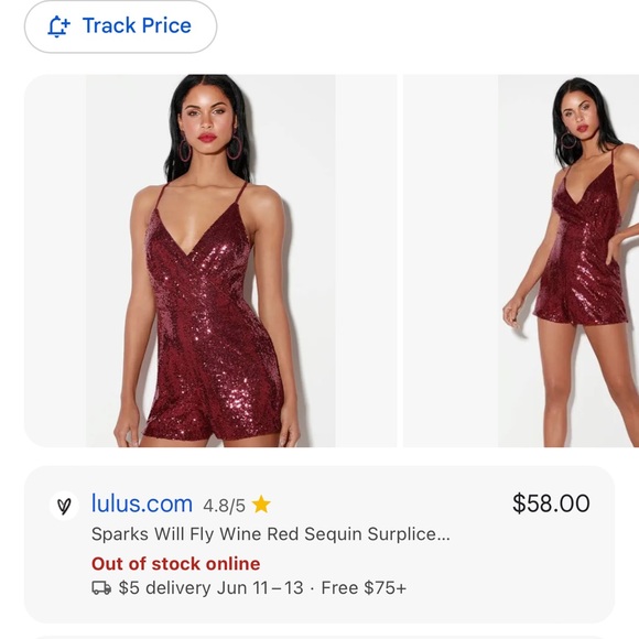 Lunik from Lulus Wine Red Sequin Romper. - Picture 7 of 9